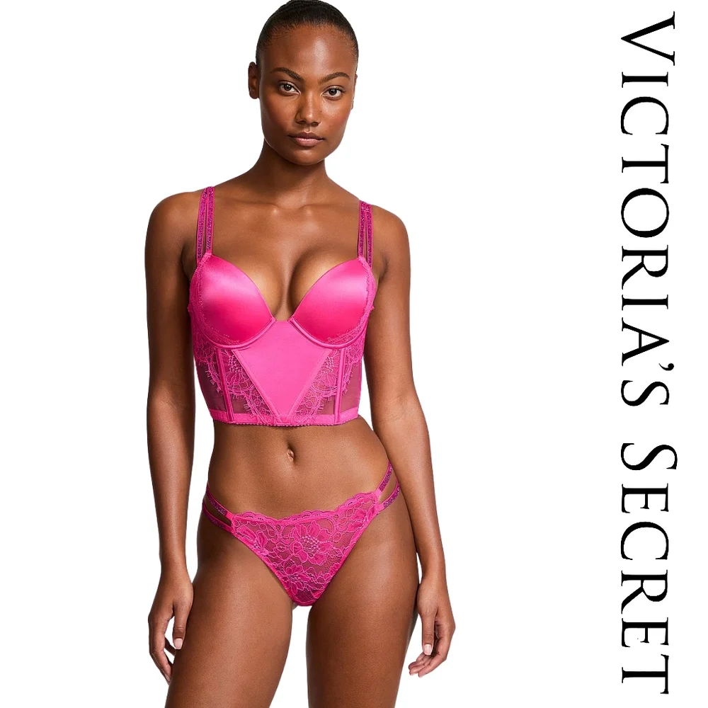 Victoria's Secret - 32DD - Very Sexy - Double Shine Strap Push-Up Corset Top